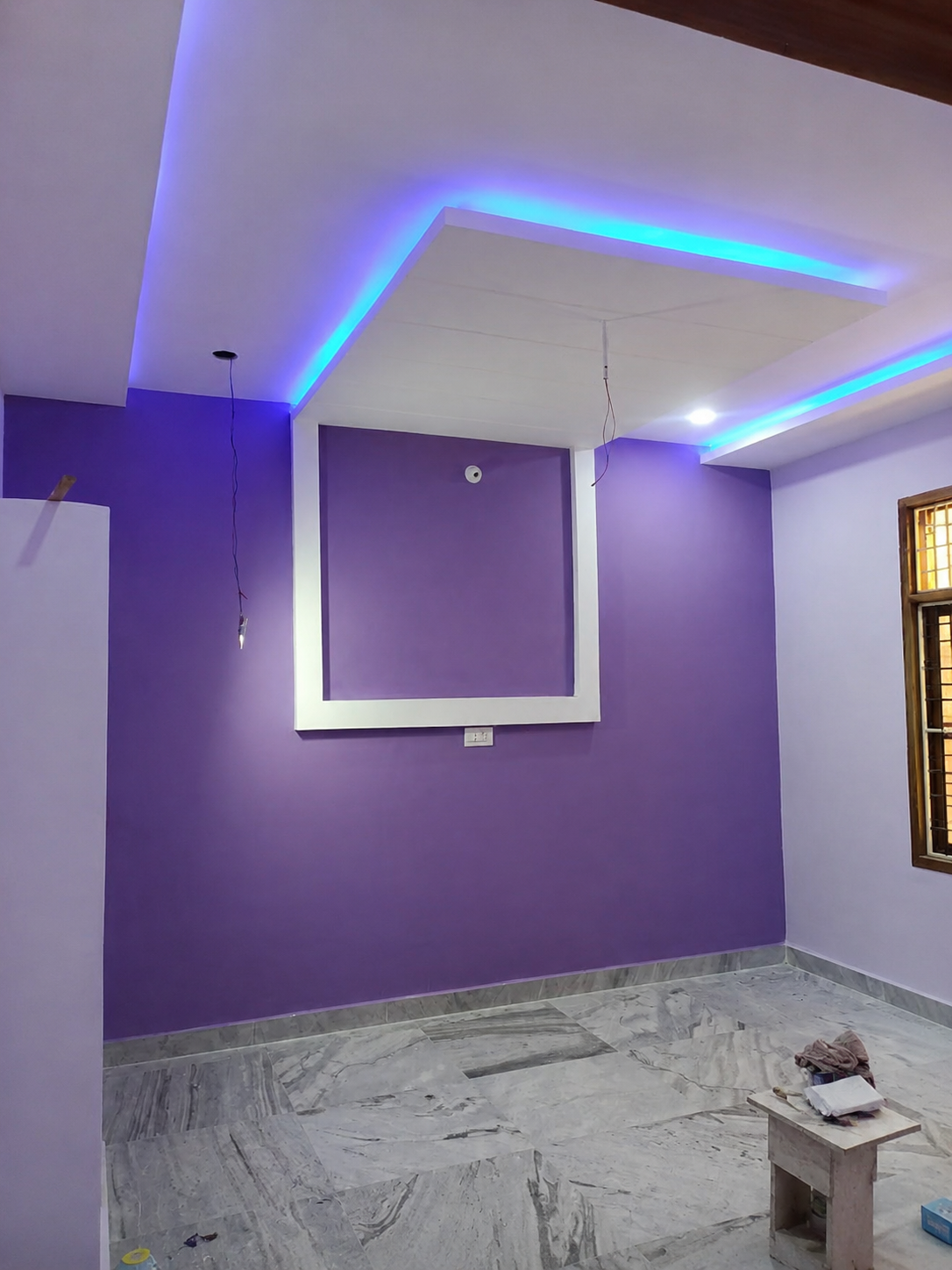 Purple Feature Wall Painting & Ceiling LED Finishing — extra site photo 3