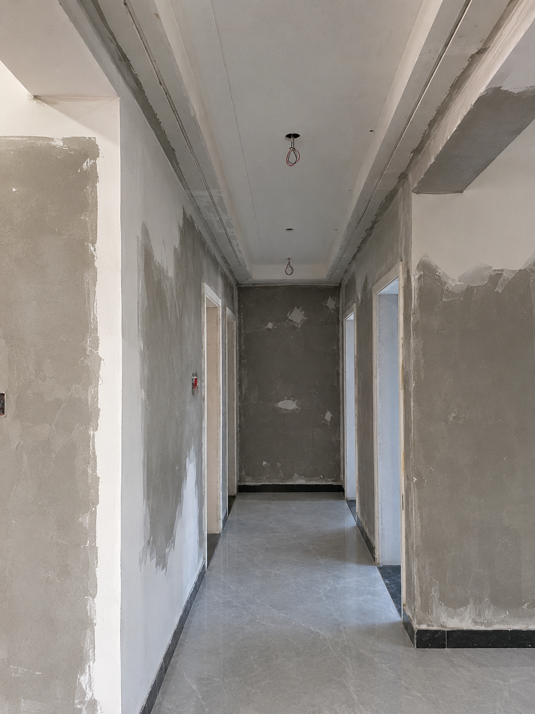 Modern Hallway Painting & False Ceiling Lighting Finish — extra site photo 1
