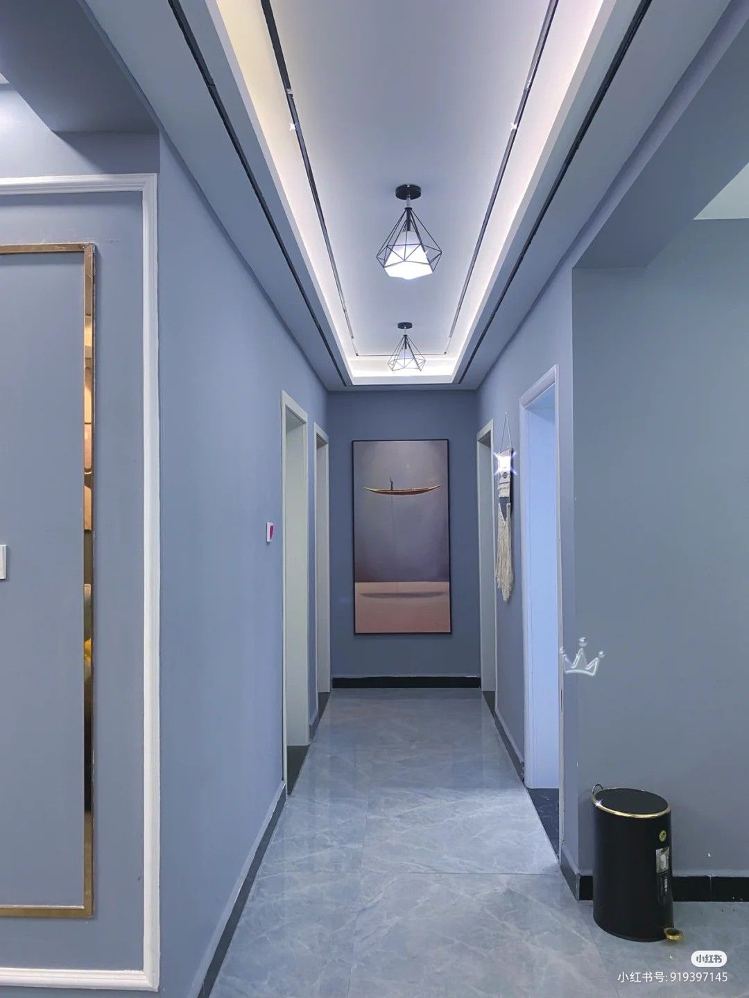 Modern Hallway Painting & False Ceiling Lighting Finish — extra site photo 3